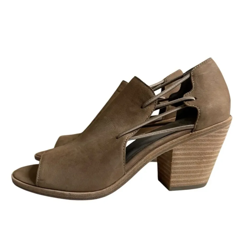 Eileen Fisher‎ Alfie Leather Cutout Sandals Shooties Womens 7.5 Minimalist